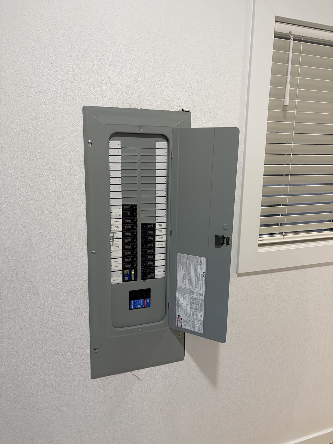 New Eaton 40-space panel at the Bellevue home