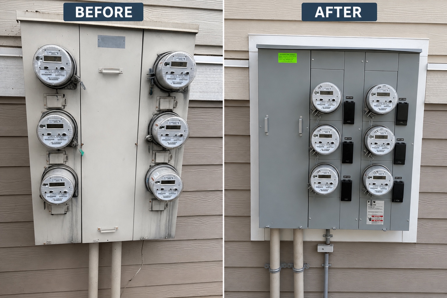 Before and after the SeaTac Challenger to Eaton meter pack replacement