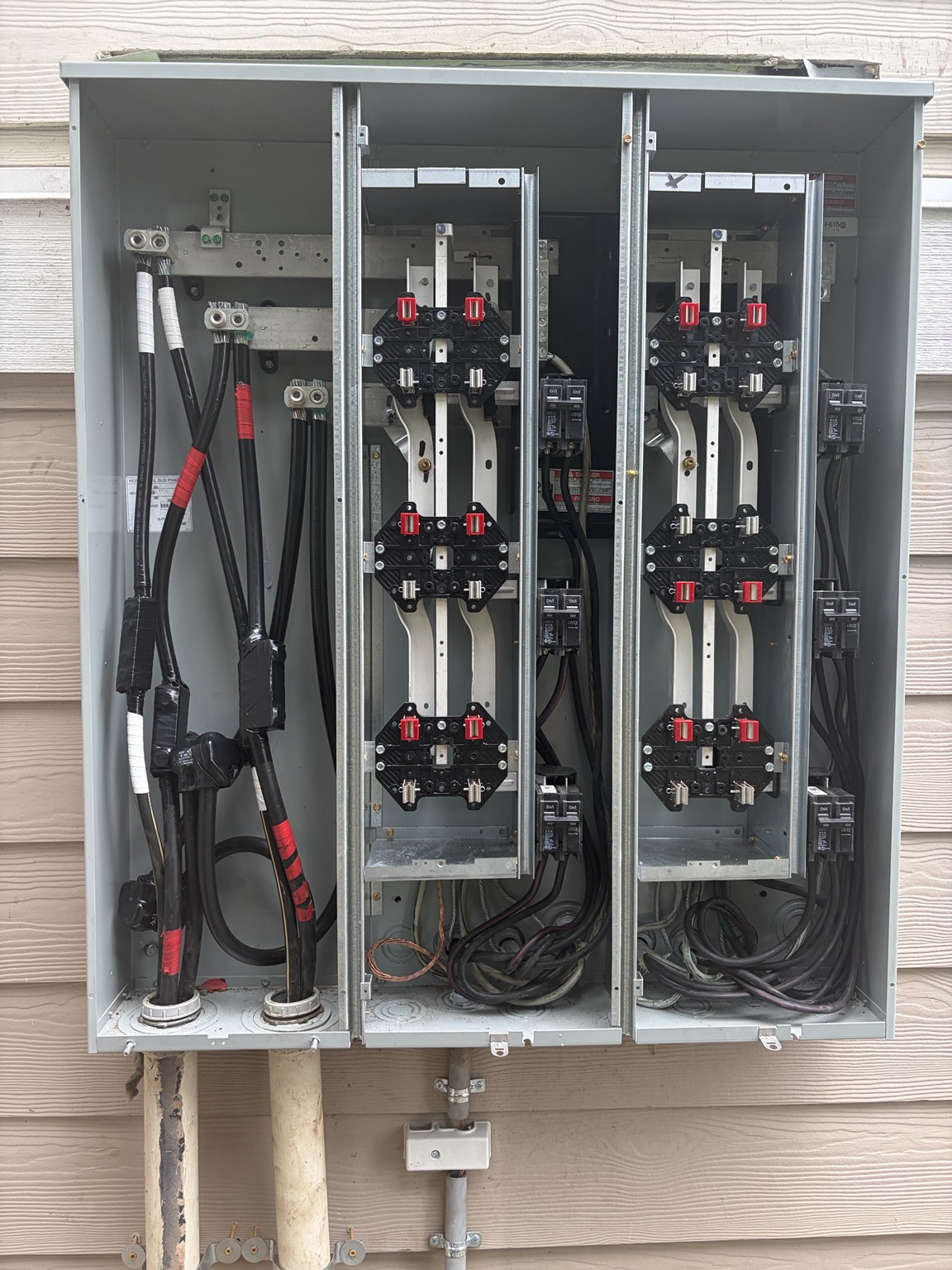 In progress — wiring the new Eaton meter pack