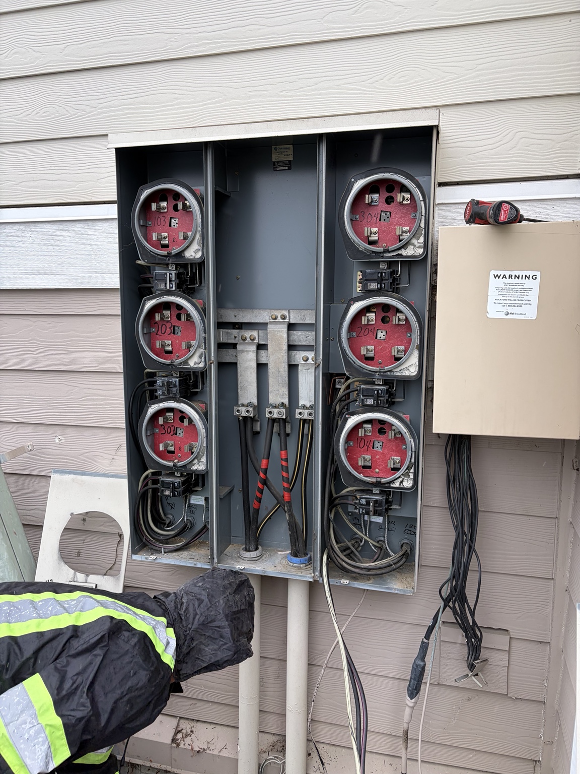 Before replacement — old Challenger equipment opened